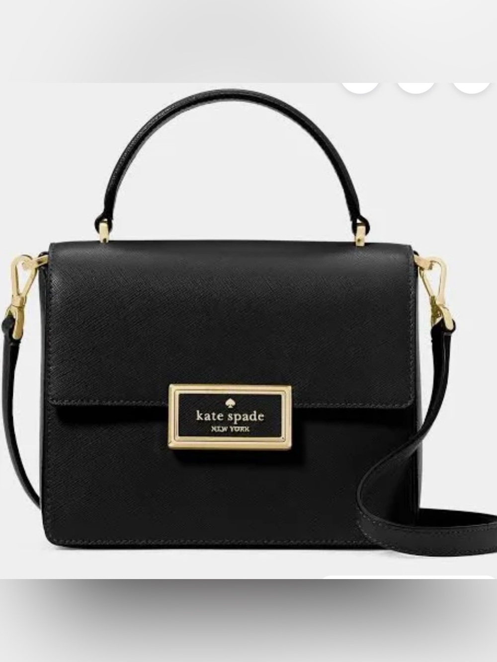 kate spade Reegan  Leather Top-Handle Crossbody in Black